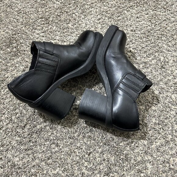 Harley Davidson Black Leather Boots Chunky Block Heel Square Toe Size 6 Y2K 90s - Picture 8 of 11
